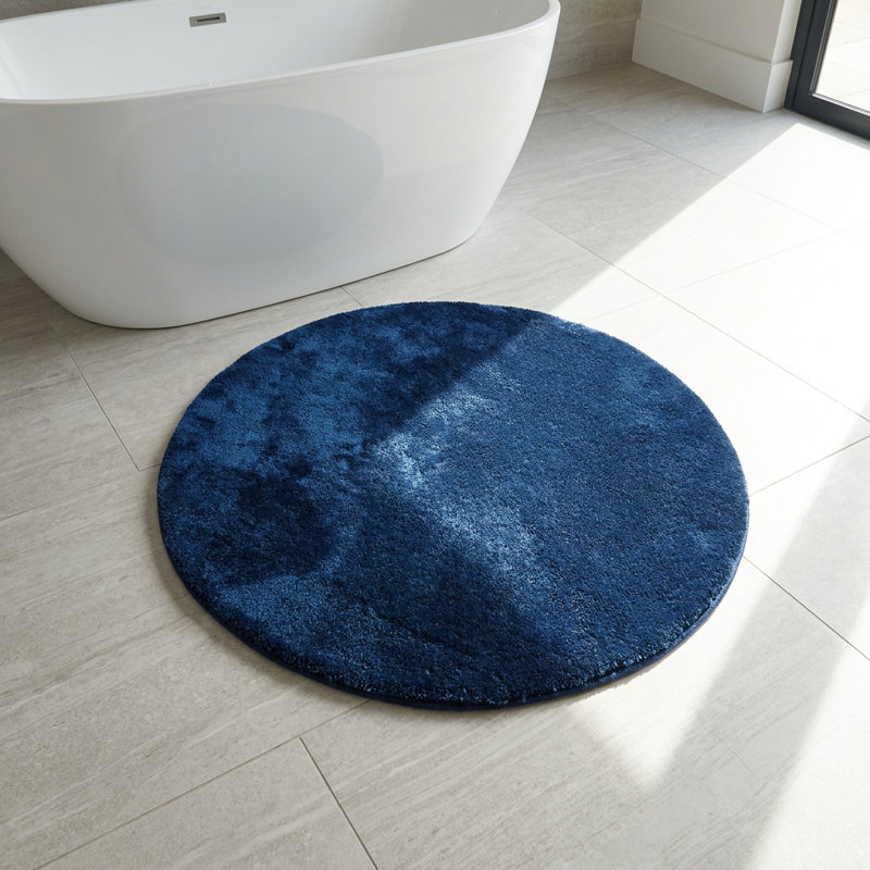 Celestial Navy Round Plush Acrylic Bathmat