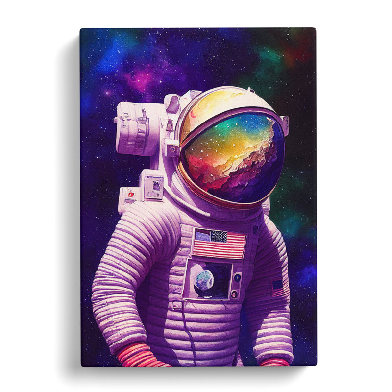 Astronaut Above Earth - Wrapped Canvas, 76cm H x 50cm W x 3cm D