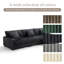 Canapé modulaire rembourré 3 pièces en flanelle de fourrure de lapin avec accoudoirs et coussins décoratifs 3 pièces-2078354831