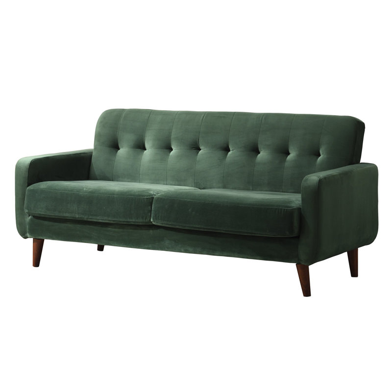 Abrego 3 Seater Velvet Loveseat, Green