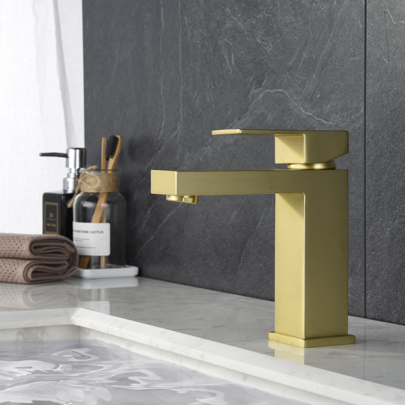 Brushed Gold Single Handle Modern Bathroom Faucet