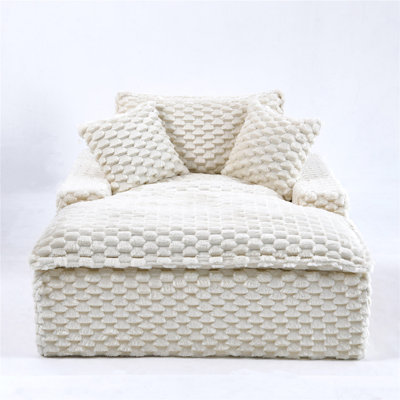 Oversized Turtle Fleece Chaise Lounge Chair