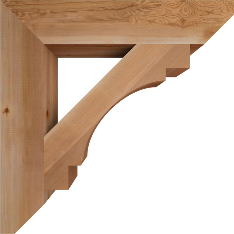 Support en bois / corbeau, Cèdre rouge de l'Ouest (lisse), H 32 po x l 5,5 po x P 32 po