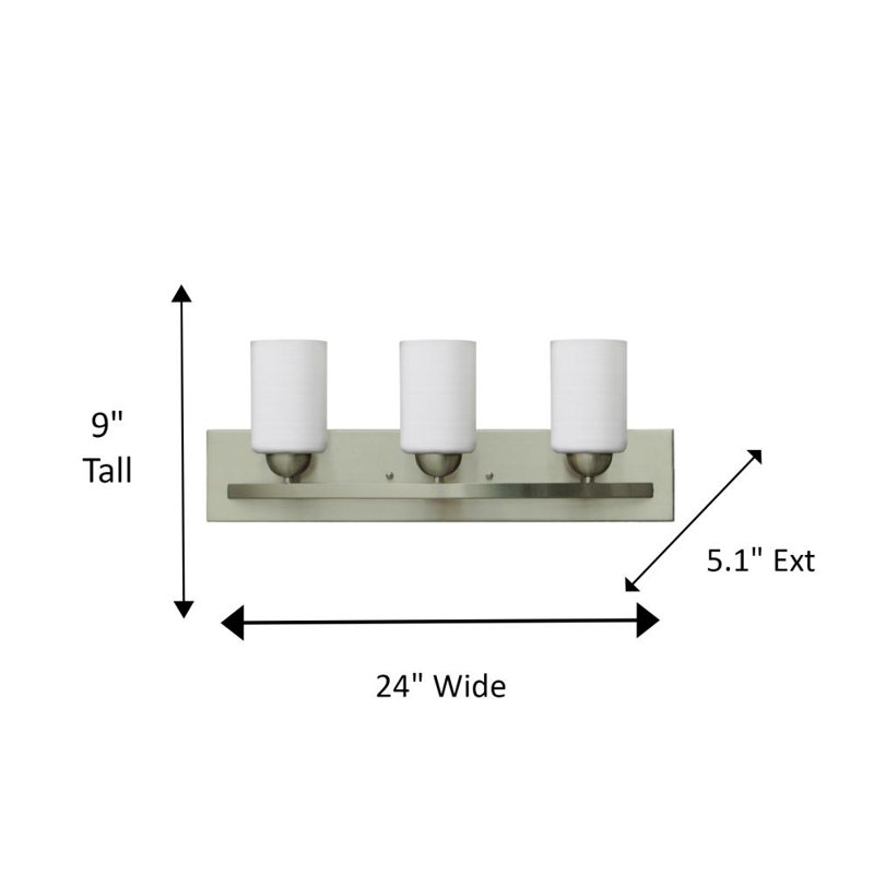 Éclairage pour meuble-lavabo à intensité variable Aimilia, 3, Acier