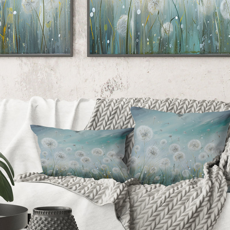 Coussin Dandelion Field Breeze III - imprimé champ de fleurs