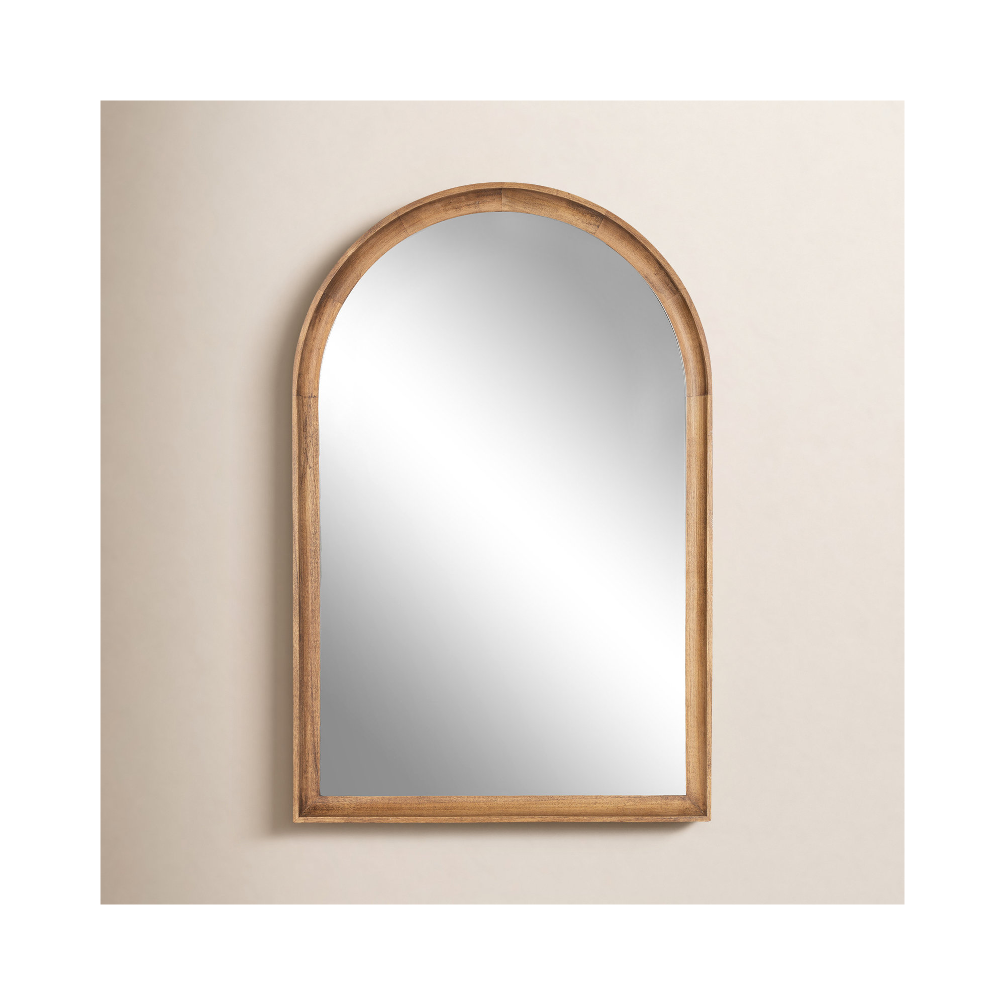 Branwell Wood Flat Mirror, Rustic Brown, 36" x 24"