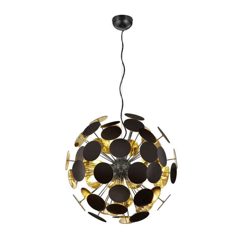 Freyja 6 - Light Globe Pendant, Black/Gold