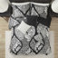 Édredon noir très grand 7 pièces - Housse de coussin en coton 180tc