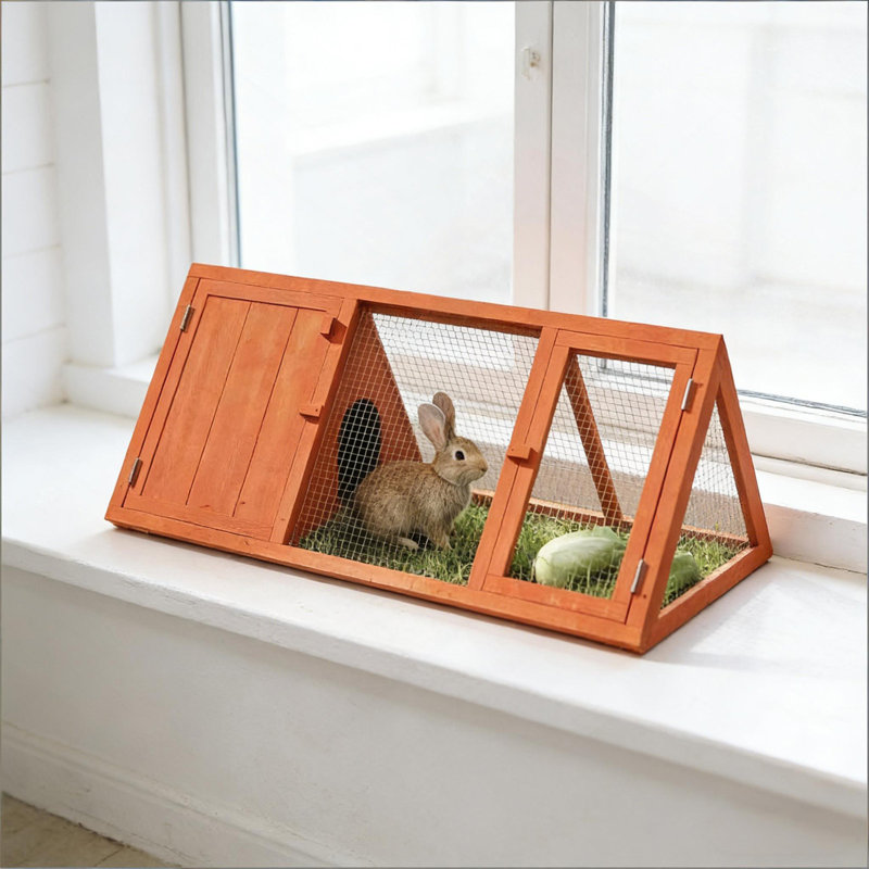Cage en bois pour petits animaux, Orange