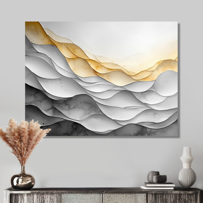 Aurore blanche blanche, vague du temps II - impression d'art moderne sur métal