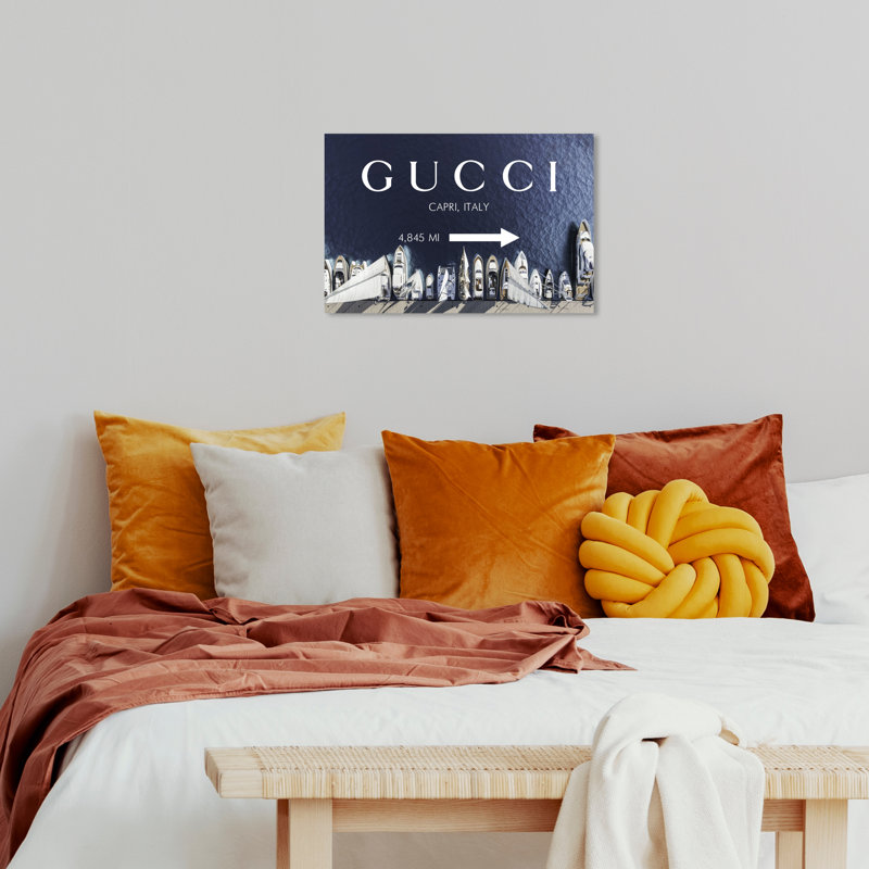 «Capri Road Sign On Canvas» par Wynwood Studio, reproduction, H 16 po x l 24 po x P 0,8 po