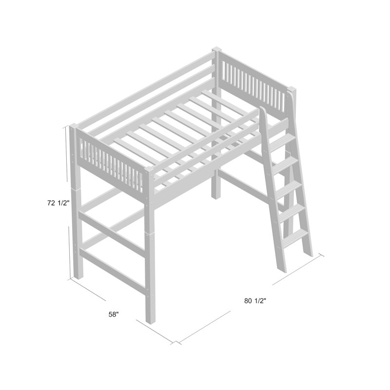 Lit mezzanine en bois massif Isabelle par Viv + Rae, Blanc