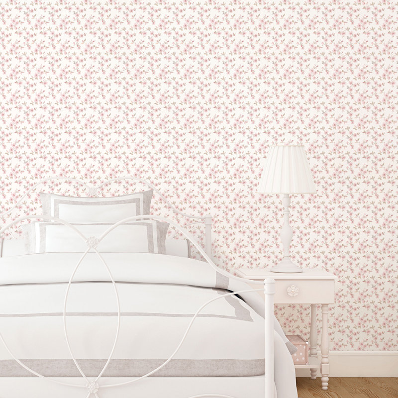 Basso 10m x 53cm Matte Wallpaper Roll, Off White/Pink