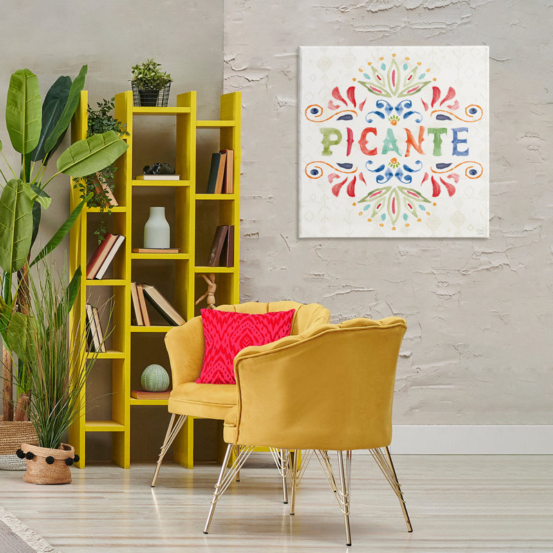 «Picante con Patrón Vibrante», art mural sur toile par Dina June, H 30 po x l 30 po