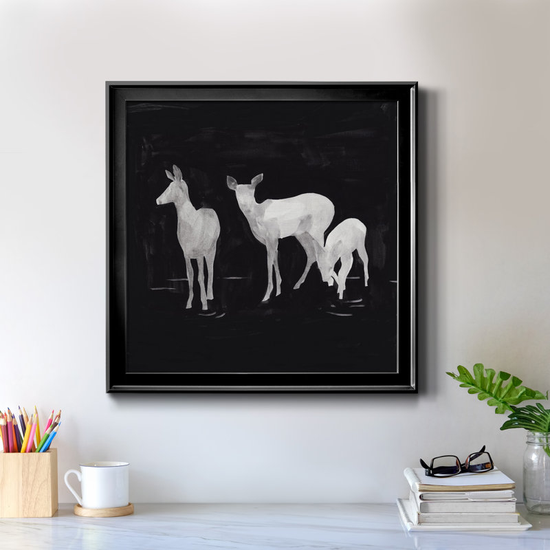Impression sophistiquée sur toile Whitetail II, H 26,5 po x l 26,5 po x P 1,5 po, Cadre noir