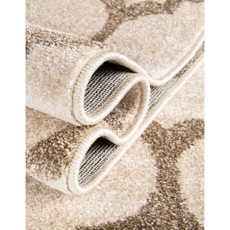 Tapis beige / brun clair Molly Geomertric, Rectangle 2 pi x 3 pi 1 po