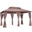 Pavillon de jardin en acier 10 pi x 13 pi, kaki, pour la construction d'extérieur kaki pour l'extérieur et la terrasse, pelouse