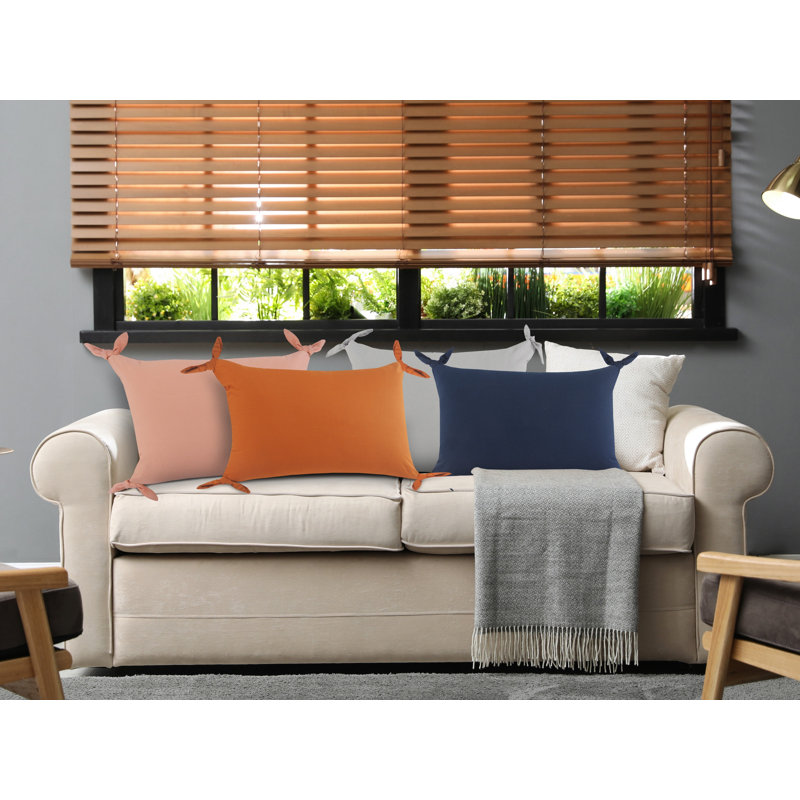Housse et insert de coussin rectangulaire en coton Amrita, Rosé, Housse de coussin seulement - sans coussin