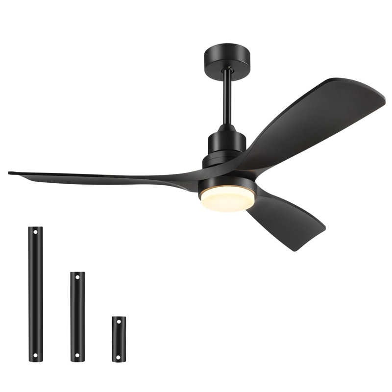 72 Inch Ceiling Fan with Lights Remote Control, Black