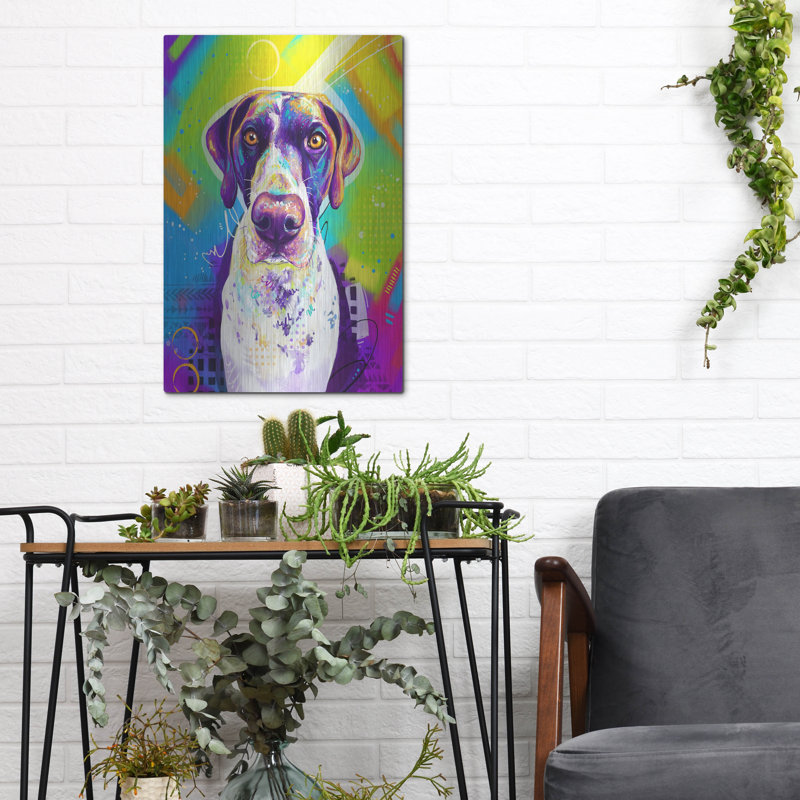 Red Barrel Studio 'Pop Art German Shorthaired Pointer' by Furbaby Affiliates Metal Wall Art, 16" H x 12" W