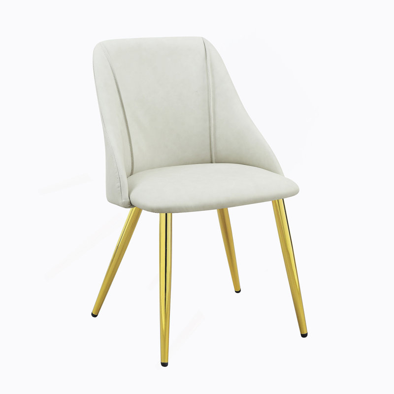 Ensemble de 2 chaises d'appoint en cuir synthétique blanc Gaines