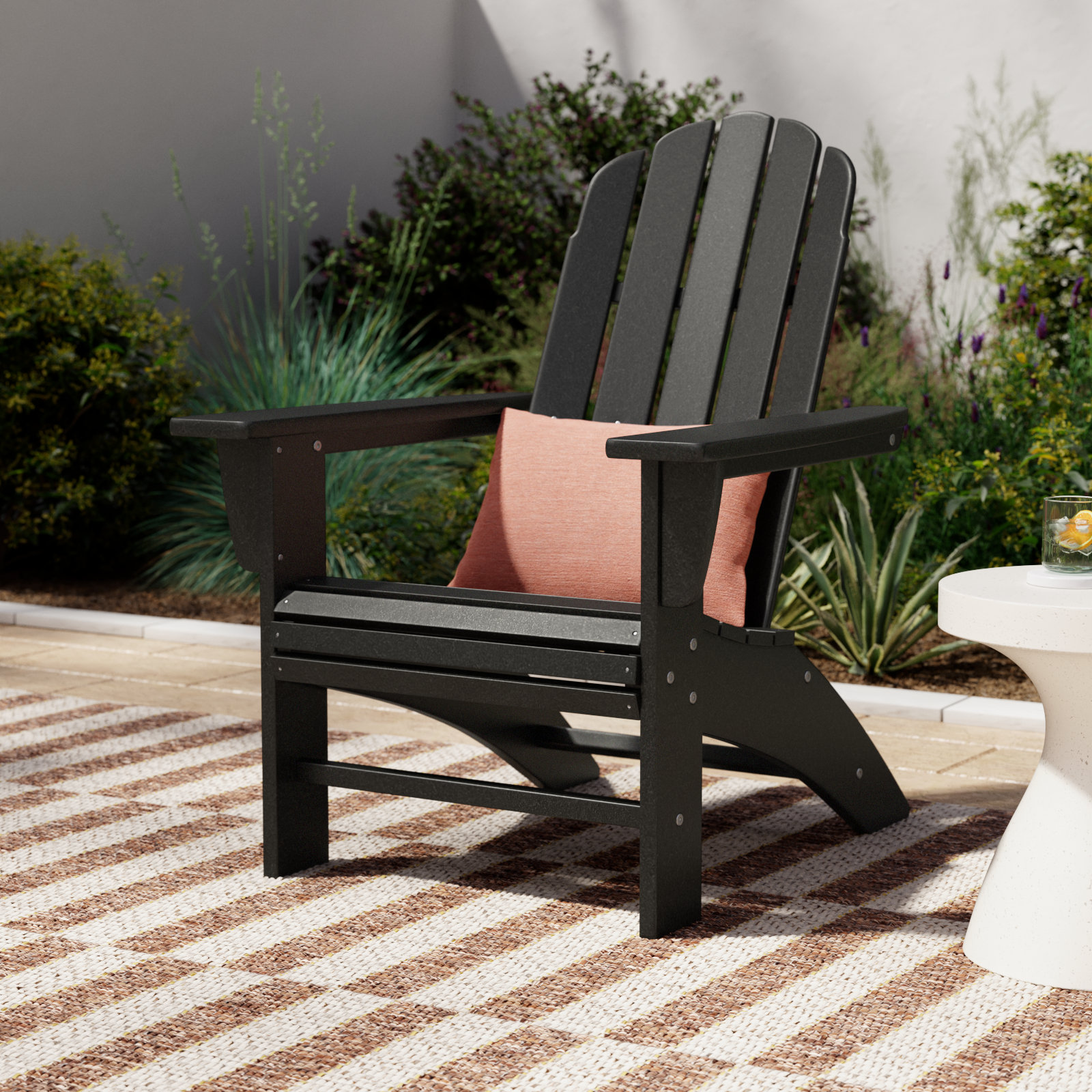 POLYWOOD® Vineyard Adirondack Chair, Black