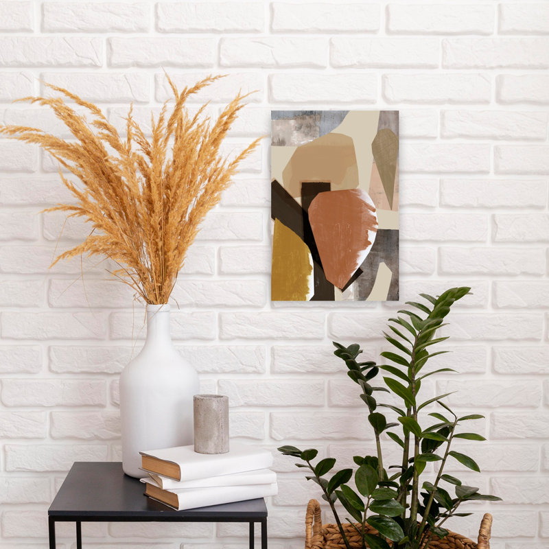 Art contemporain contemporain abstrait géométrique, H 18 po x l 12 po
