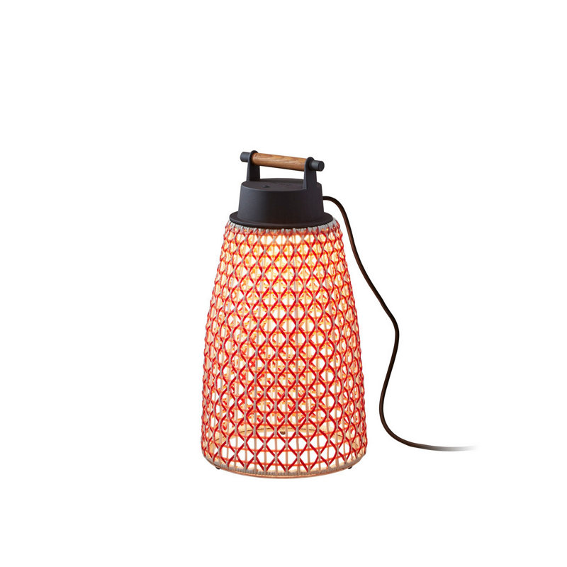 Nans LED Table Lamp, Graphite Brown/Red, 19.06" H x 10.16" W x 10.16" D
