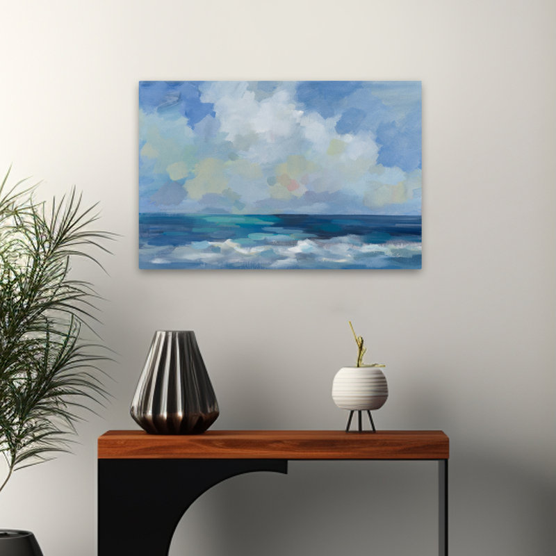 Vagues côtières et côtières et nuages, H 24 po x l 16 po