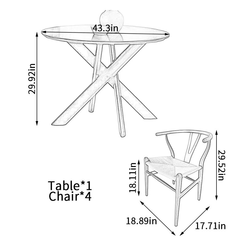 Annette, 29.92"H x 43.3"L x 43.3"W