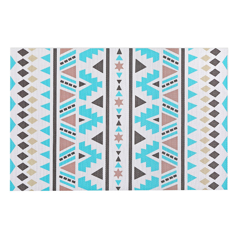 Ensemble de 12 napperons en vinyle, Turquoise
