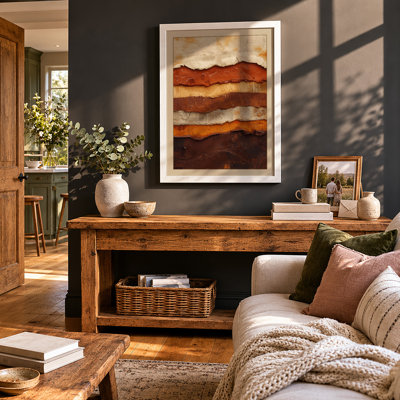 Earthbound Strata Abstract - Framed Print