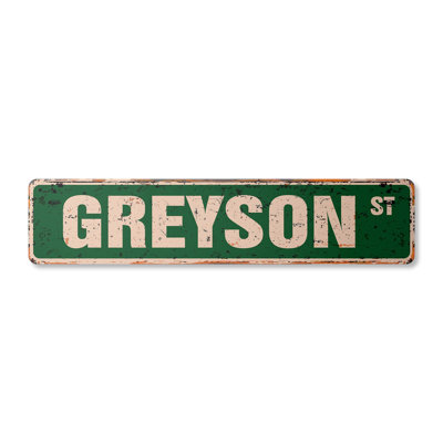 Greyson Street Sign Heavy Duty Plastic 4" X 18"