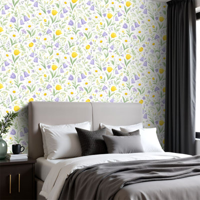 Papier peint pelez et collez, pivoines, fleurs jaunes, citrons, feuilles vertes, fleurs blanches, papier peint estival, l 23,6 po x H 118 po, papier peint amovible et auto-adhésif