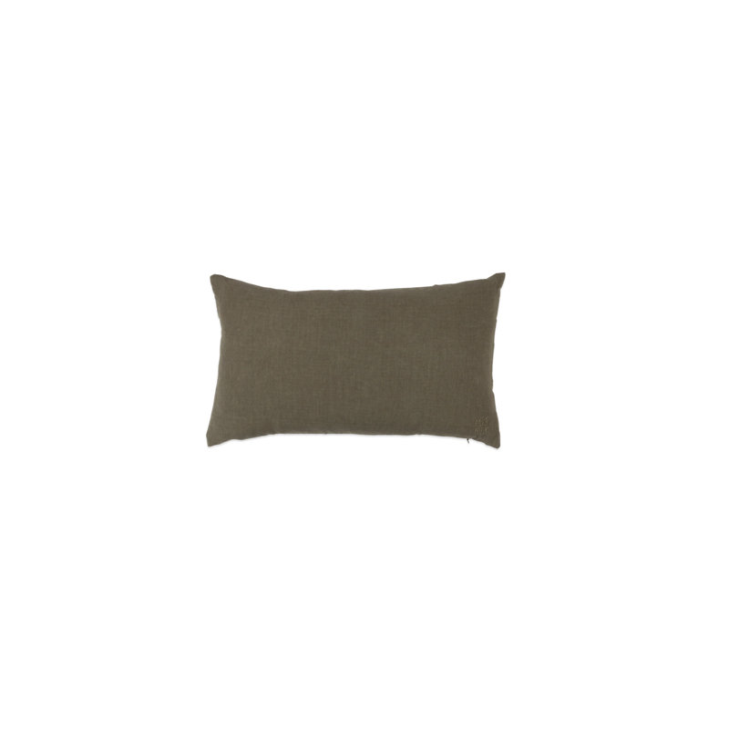 Coussin décoratif simple réversible, Olive, Carré 22 po