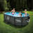 Summer Waves 13.9'x8.2' Dark Herringbone Active Frame Oval Outdoor Swimming Pool
