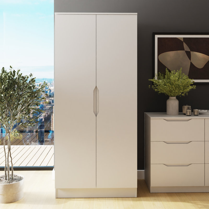 Solid Wood Wardrobe, White