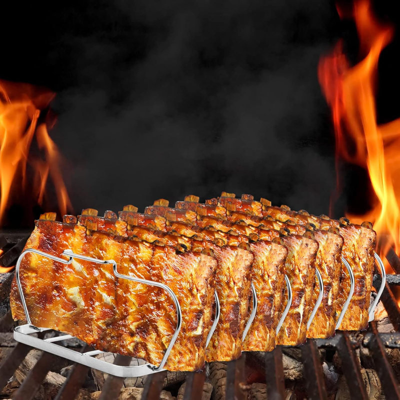 Grille à 6 fentes pour barbecue - Grille en acier inoxydable durable de qualité supérieure pour barbecue facile à utiliser et à nettoyer