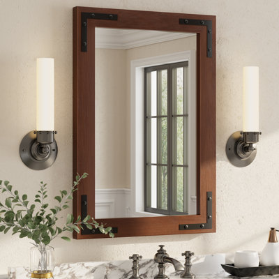 Amara Rustic Farmhouse Solid Wood Framed Tempered Glass Wall Mirror with 5-Year Warranty