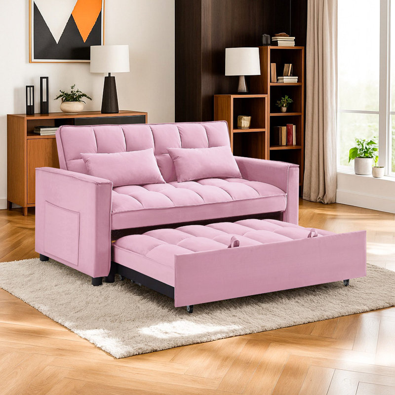 Canapé-lit 54 po convertible 3 en 1, Rose