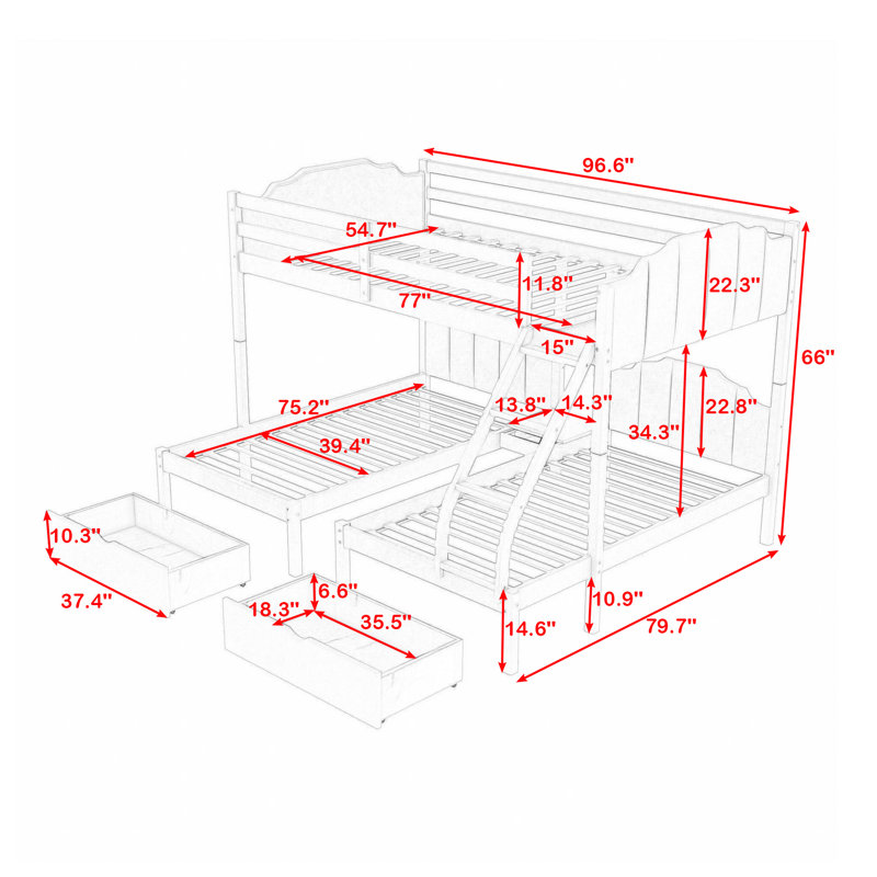 Gemma Violet Breault 3 Drawer Bunk Bed by Gemma Violet Wayfair Gemma Violet Breault 3 Drawer Bunk Bed by Gemma Violet Wayfair