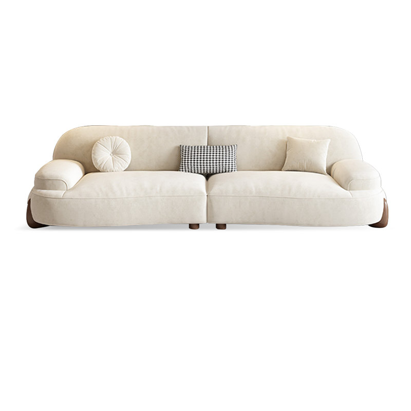 Canapé modulaire en polyester blanc crème, 4, H 31,5 po x l 110,24 po x P 42,13 po