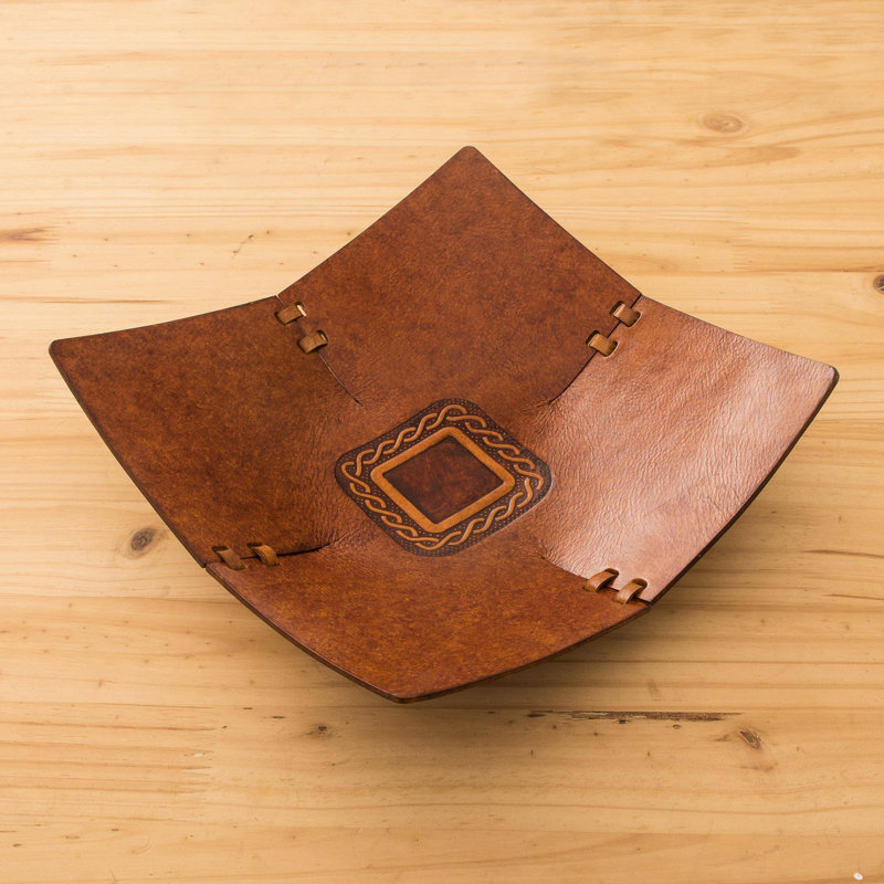 Plateau de service en cuir lasso Laci