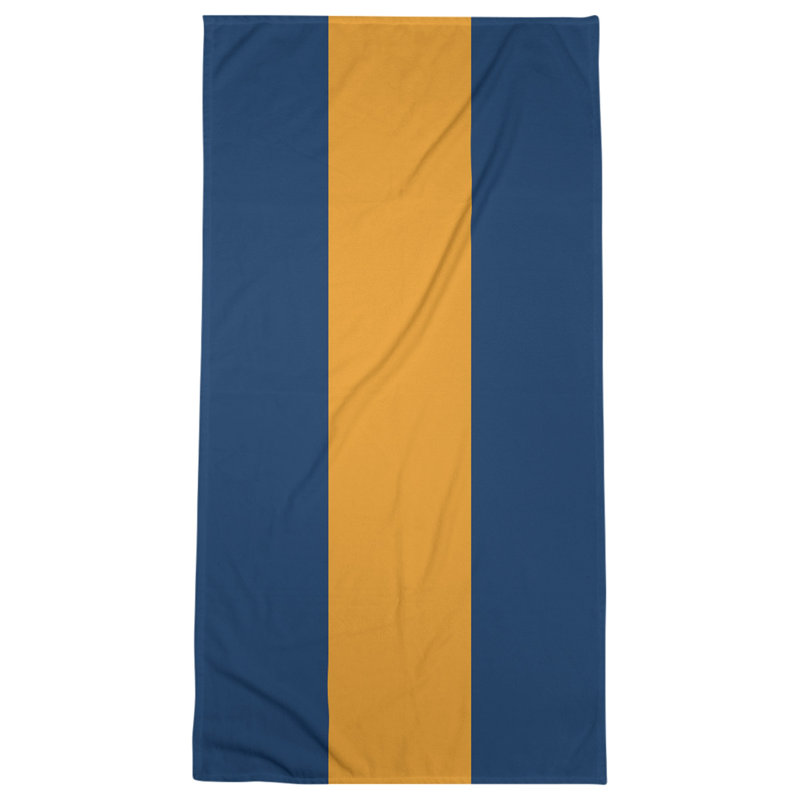 Lightweight Beach Towel, Navy/Gold/Navy