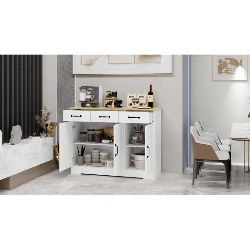 Storage Sideboard With 3 Drawers And 3 Doors