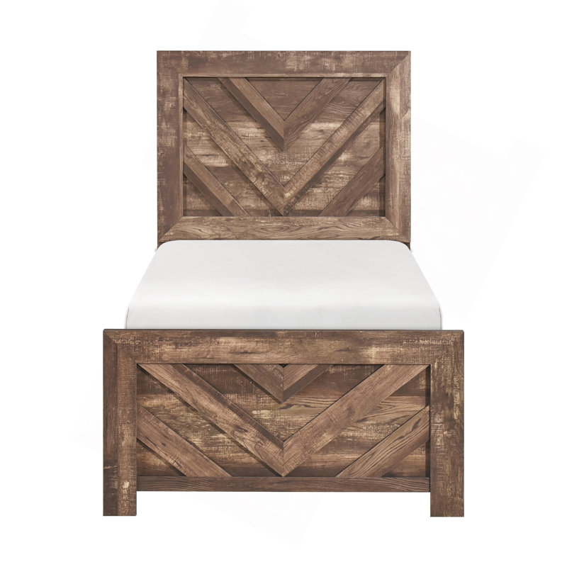 Mobilier de chambre à coucher 1pc, Lit simple, Rustic Brown