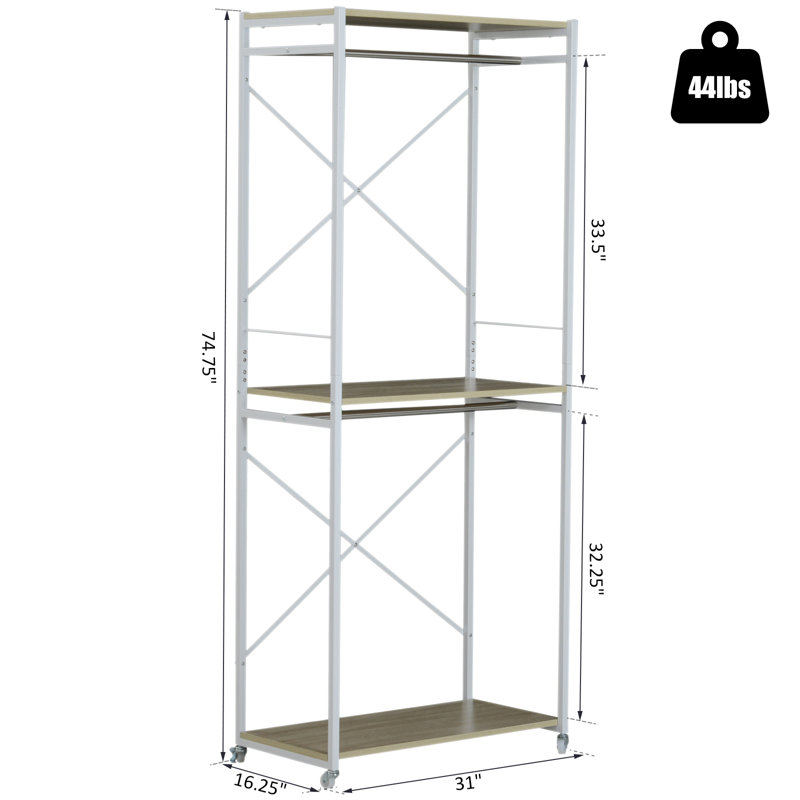 Supports à roulement et porte-vêtements à roulement 31" Aveline
