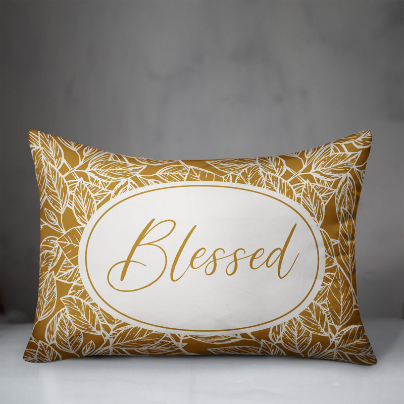 Housse de coussin rectangulaire d'extérieur Blessed Leaf, Jaune