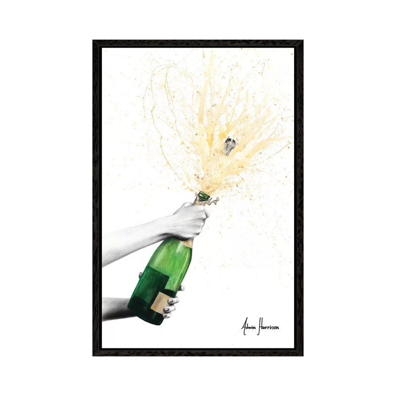 Champagne Celebration by Ashvin Harrison - Print on Canvas, Black Framed, 152.5 cm H x 101.5 cm W