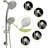 5" Dual Shower Head In Brushed Nickel With Adjustable Slide Bar - 5 Settings For Customized Bath Multi Function Luxury Bathing Time